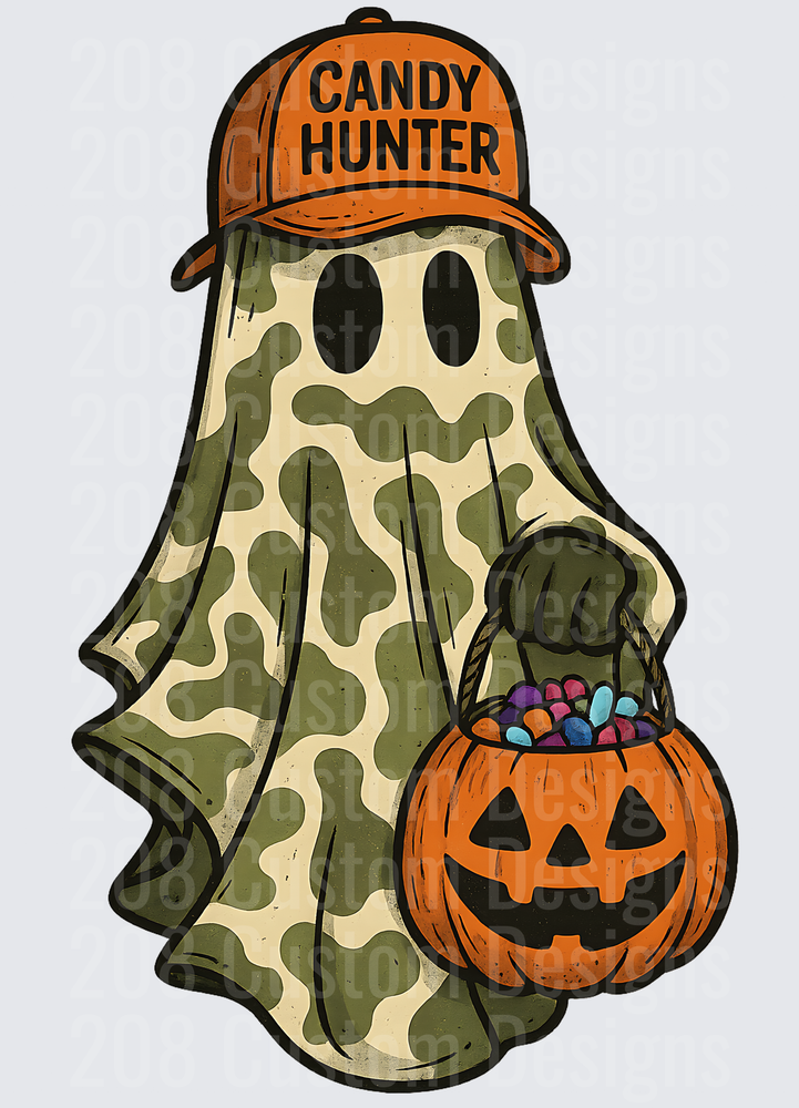 Candy Hunter Ghost Camo Sheet Halloween Trick or Treat