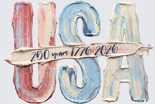 USA 250 Years Anniversary 1776-2026 Patriotic Vintage Paint