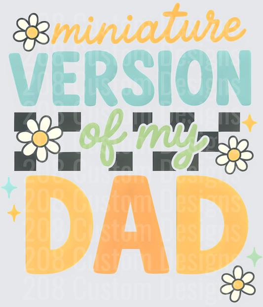 Miniature Version of My Dad Typography with Daisies and Stars