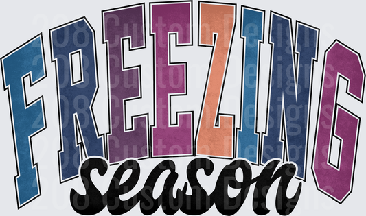 Freezing Season Colorful Block Letters Design