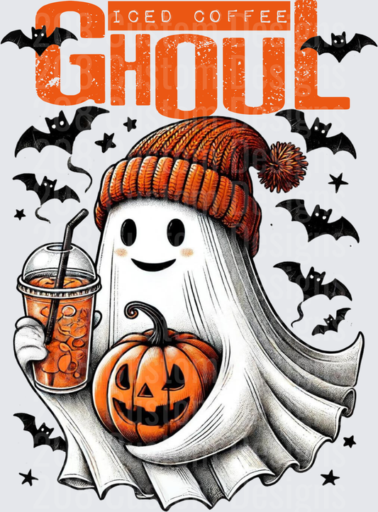 Iced Coffee Ghoul Ghost Pumpkin Beanie Bats Halloween