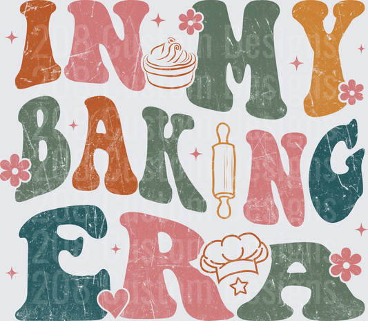In My Baking Era Retro Typography with Chef Hat and Rolling Pin