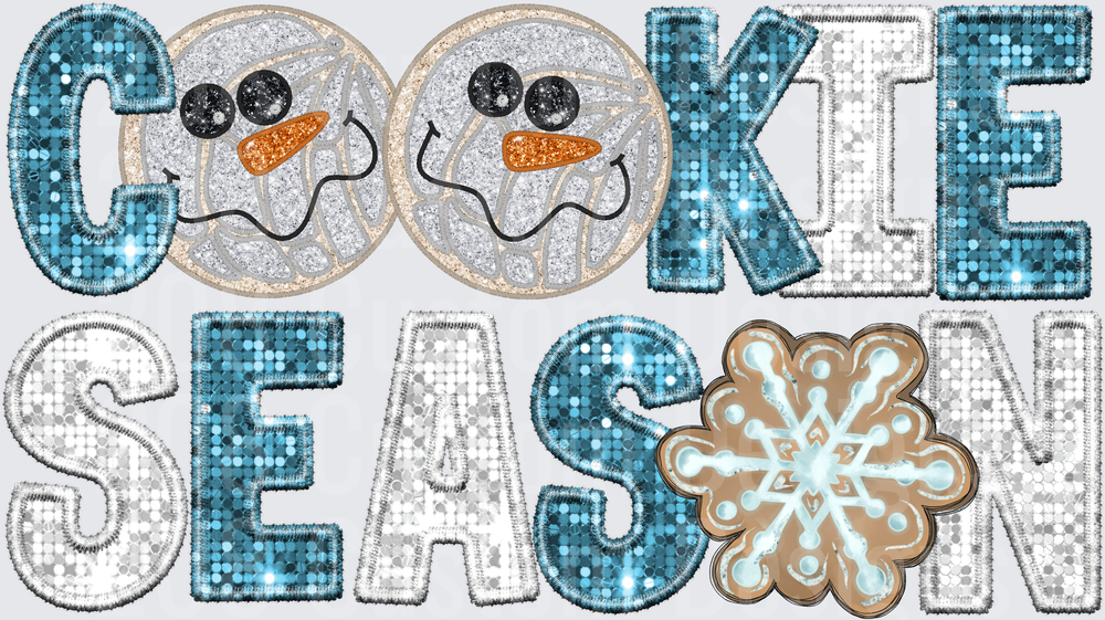 Cookie Season Snowman Faces Winter Holiday Sequin Design