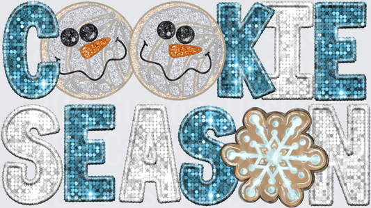 Cookie Season Snowman Faces Winter Holiday Sequin Design