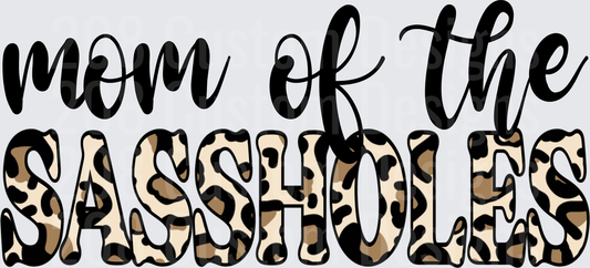 Mom of the Sassyholes Leopard Print Typography