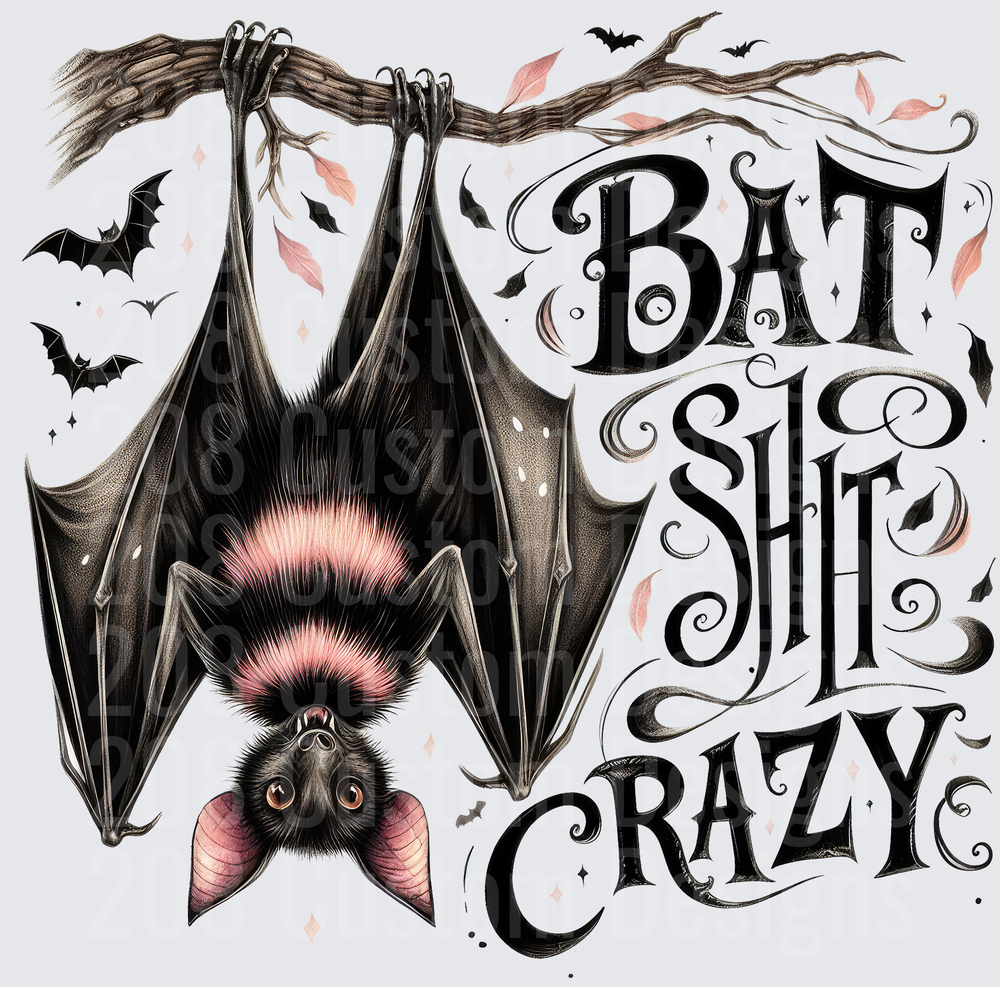 Bat Shit Crazy Hanging Bat Gothic