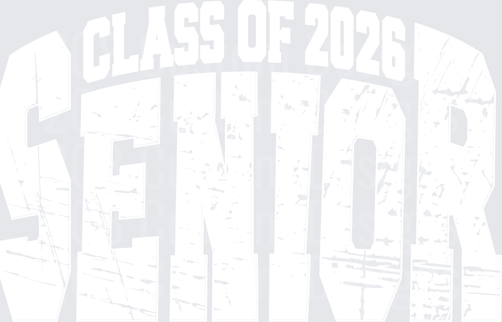 Class of 2026 Senior Distressed Bold Varsity Text Design