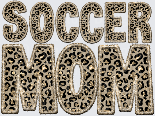 Soccer Mom Leopard Print Faux Embroidery Sequin