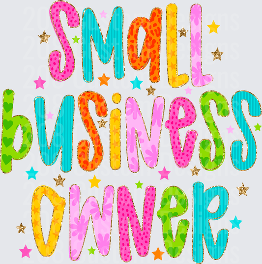 Small Business Owner Colorful Typography with Stars