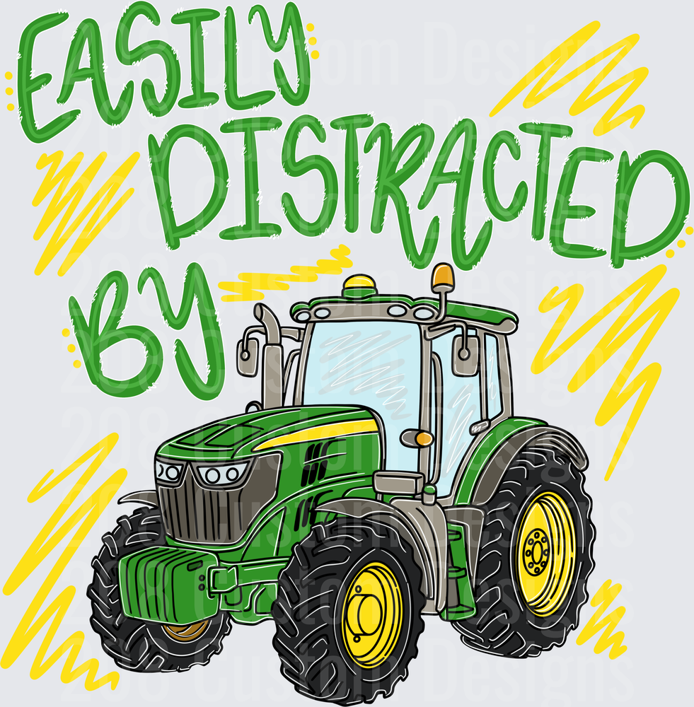 Easily Distracted By Green and Yellow Farm Tractor