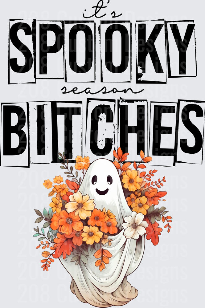 It's Spooky Season Bitches Floral Ghost Halloween
