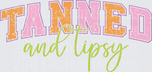 Tanned and Tipsy Summer Beach Typography Design