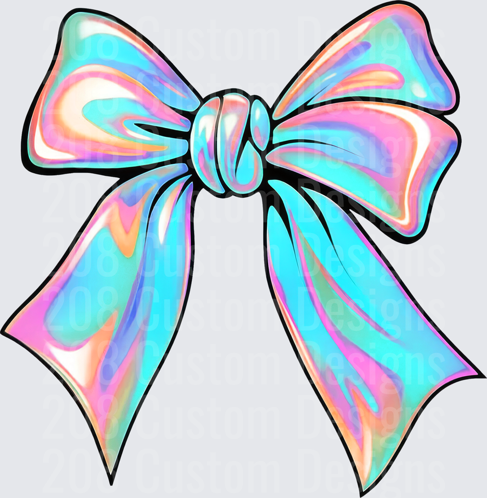 Holographic Iridescent Pastel Ribbon Bow