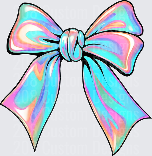 Holographic Iridescent Pastel Ribbon Bow