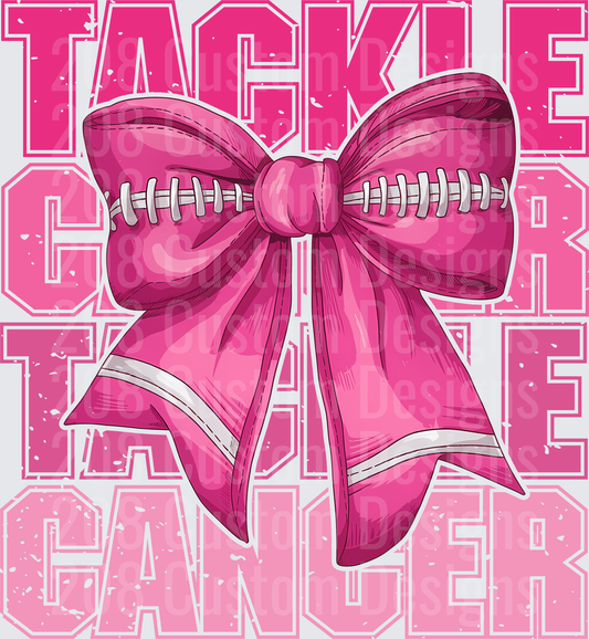 Pink Football Bow Tackle Cancer Breast Cancer Awareness