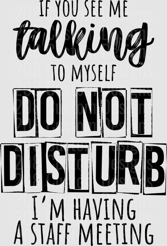 If You See Me Talking To Myself Do Not Disturb I'm Having A Staff Meeting