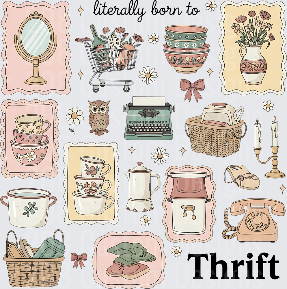 Literally Born to Thrift Vintage Collection Pattern