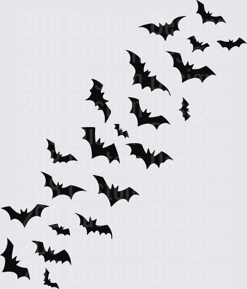 Black Halloween Bat Swarm