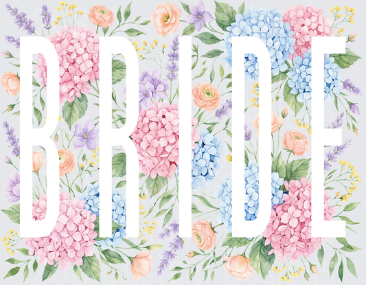 BRIDE Watercolor Hydrangeas and Spring Flowers