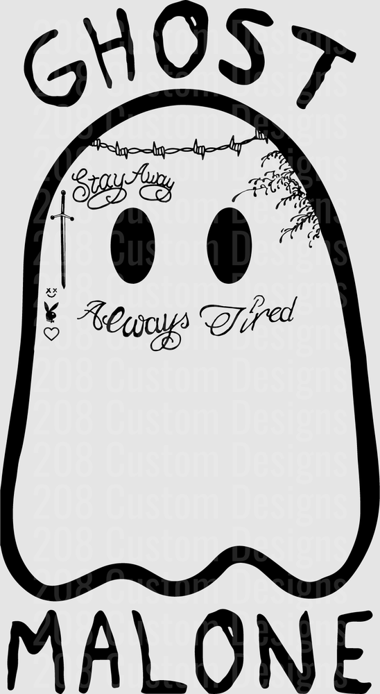 Ghost Malone Tattooed Ghost Stay Away Always Tired