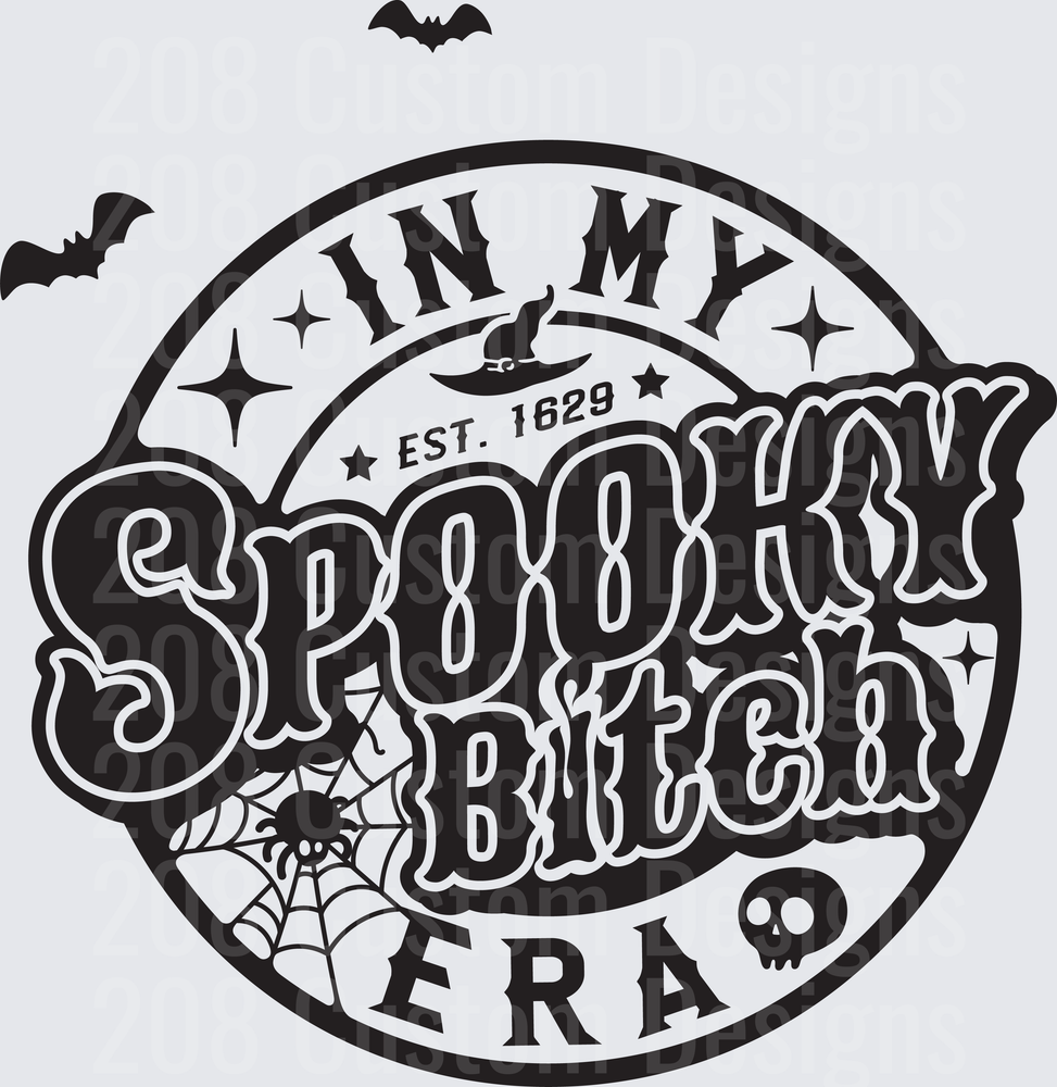 In My Spooky Bitch Era Halloween Circle Badge with Bats