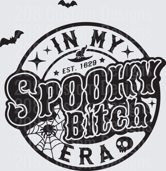 In My Spooky Bitch Era Halloween Circle Badge with Bats