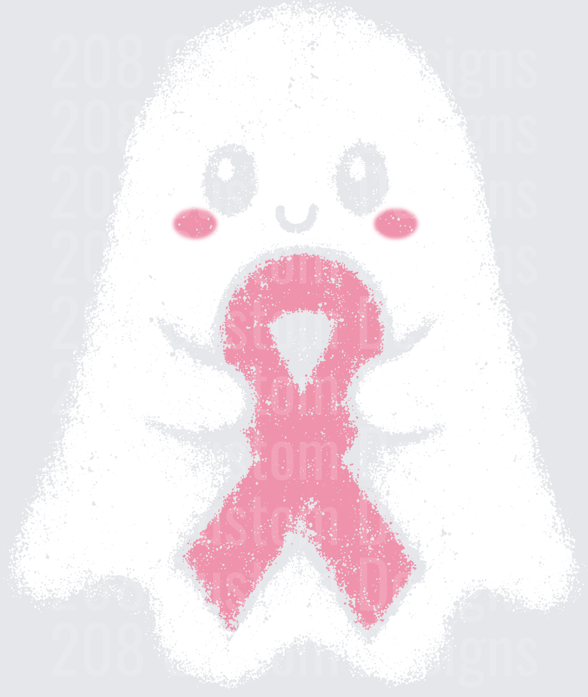 Pink Breast Cancer Awareness Ribbon Ghost