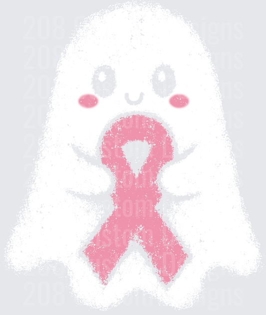 Pink Breast Cancer Awareness Ribbon Ghost